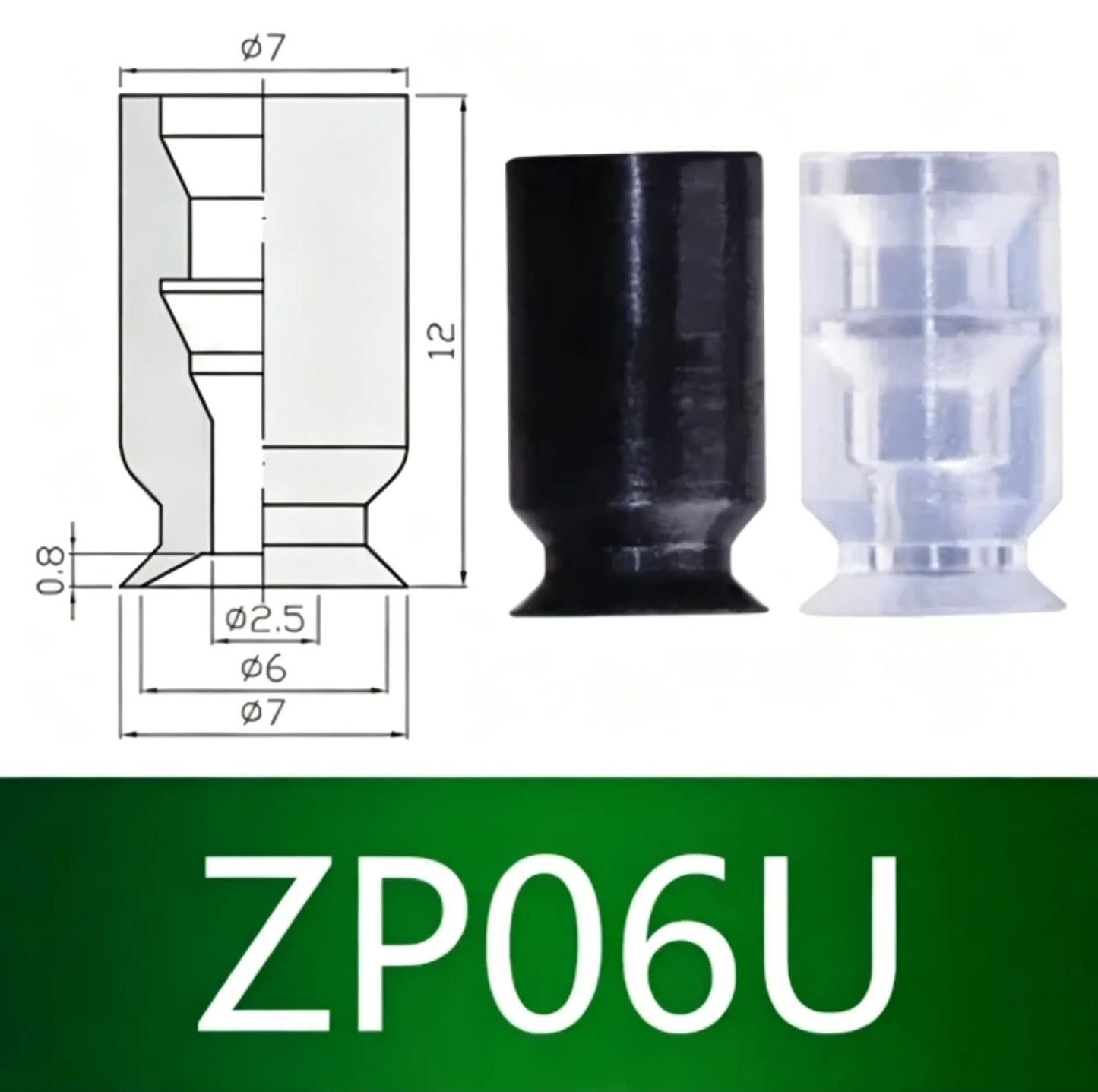 10pcs  ZP Series Vacuum Suction Cup ZP01U Film Type with M5 Connector Pneumatic Manipulator Accessories-BOLTTE
