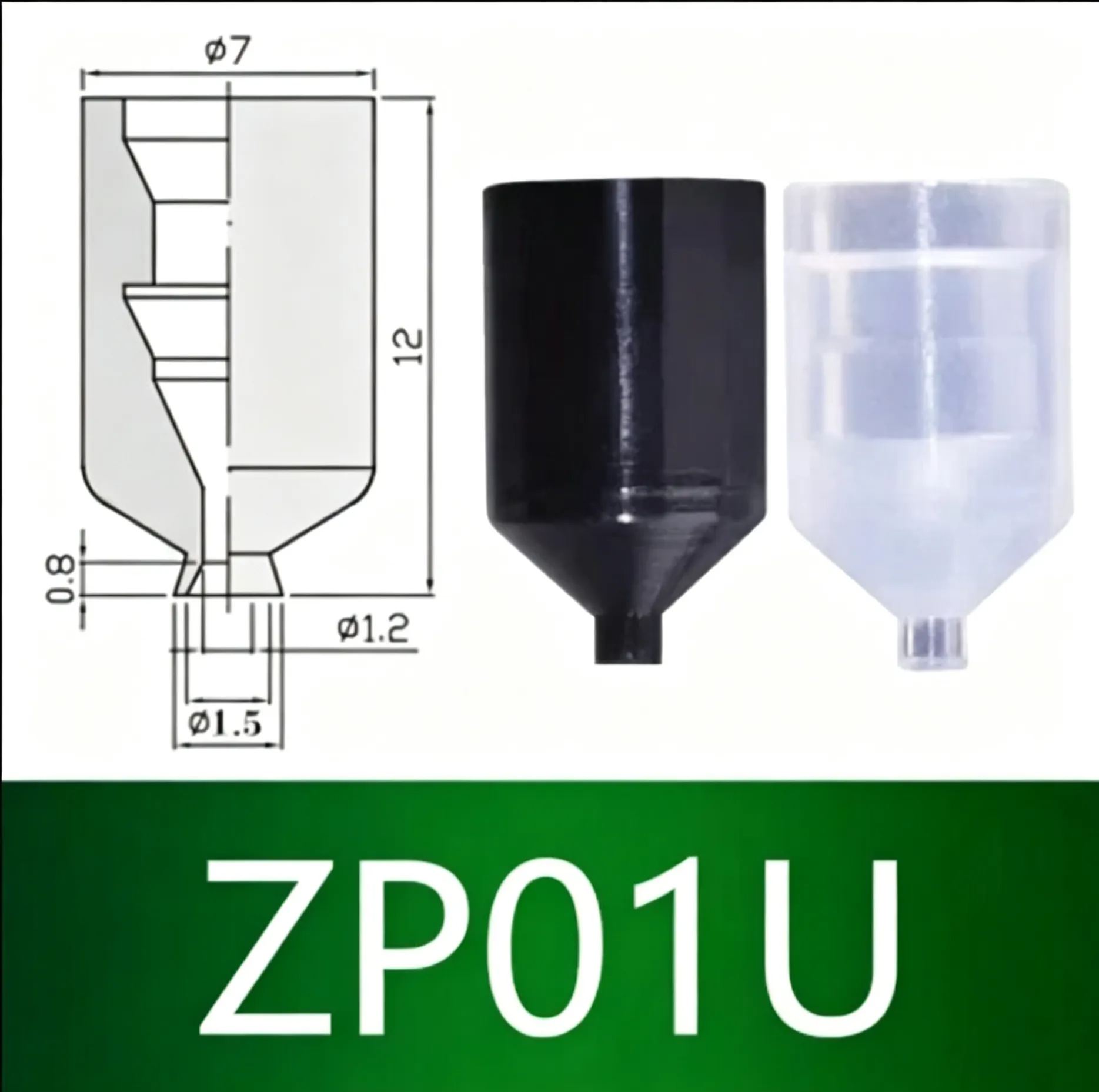 10pcs  ZP Series Vacuum Suction Cup ZP01U Film Type with M5 Connector Pneumatic Manipulator Accessories-BOLTTE