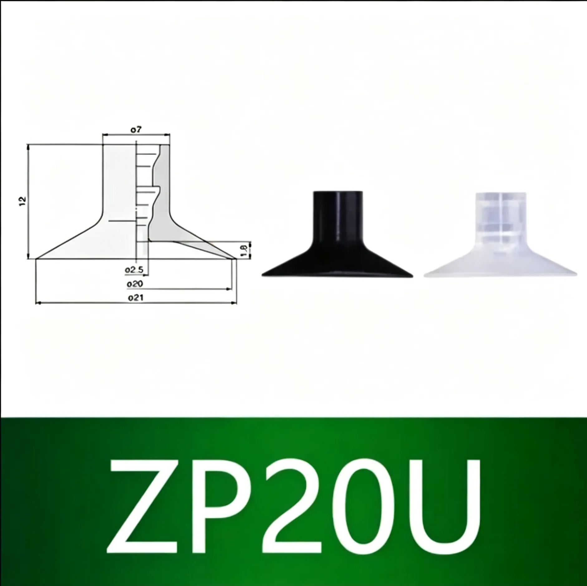 10pcs  ZP Series Vacuum Suction Cup ZP01U Film Type with M5 Connector Pneumatic Manipulator Accessories-BOLTTE