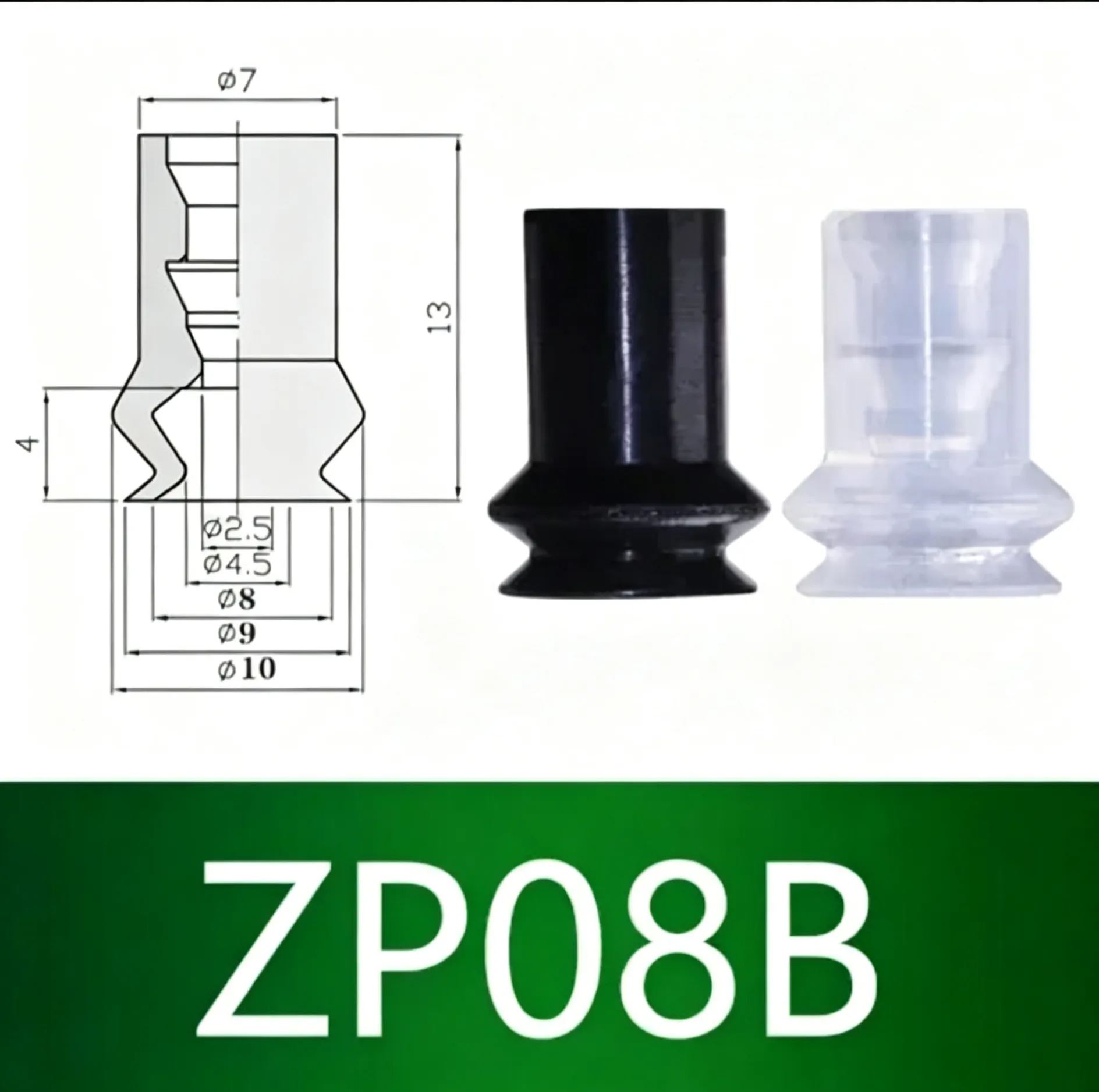10pcs  ZP Series Vacuum Suction Cup ZP01U Film Type with M5 Connector Pneumatic Manipulator Accessories-BOLTTE