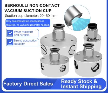 JXD Bernoulli Gripper NF20-06-A-M5F NF40-06-A-18F NF60-06-A-18F Aluminum Alloy Metal Non-contact Vacuum Suction Cup-BOLTTE