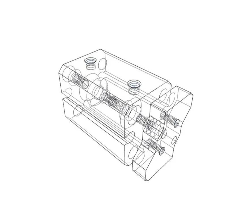 Air cylinder CQMB bore 20 Double Acting compact pneumatic rod guide cylinderstroke 5/10/15/20/25/30/35/40/45/50mm-BOLTTE