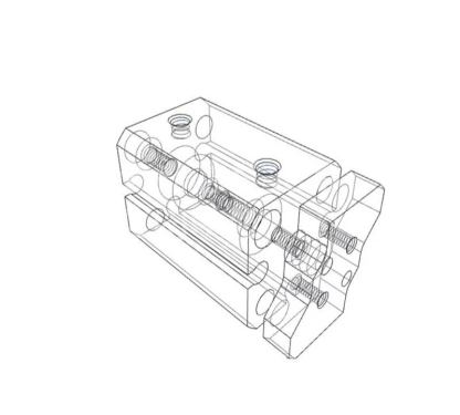 Air cylinder CQMB bore 20 Double Acting compact pneumatic rod guide cylinderstroke 5/10/15/20/25/30/35/40/45/50mm-BOLTTE