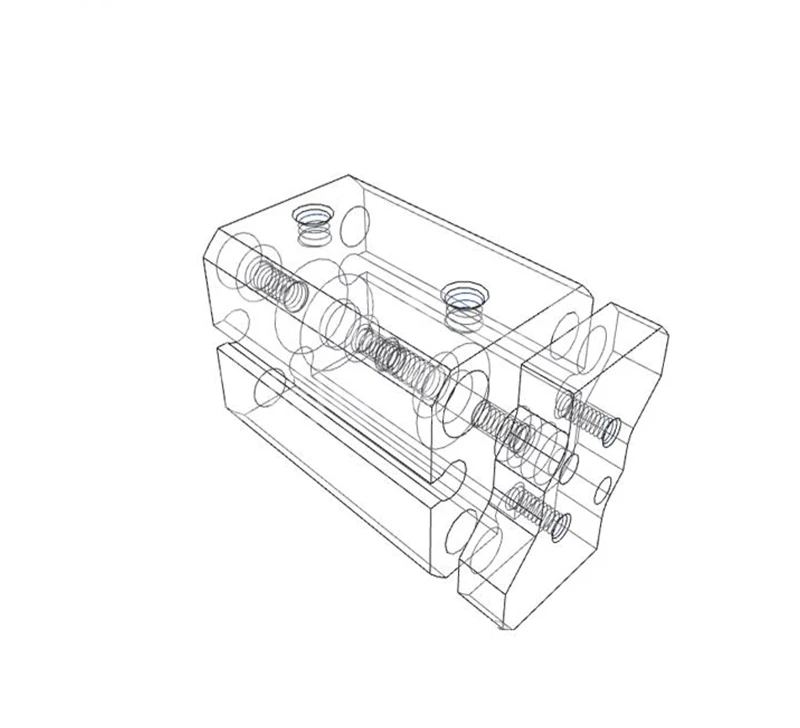  air cylinder CQMB/CDQMB bore 50mm double acting compact rod  guide pneumatic ram cylinder stroke 5/10/15/20/25/30mm