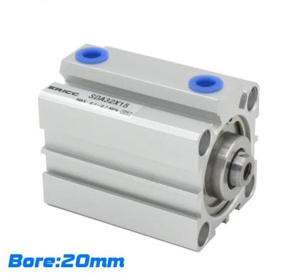 SDA 20mm series Pneumatic Compact air Cylinder Bore to 5 10 15 20 25 30 35 mm Stroke High quality double acting cylinder