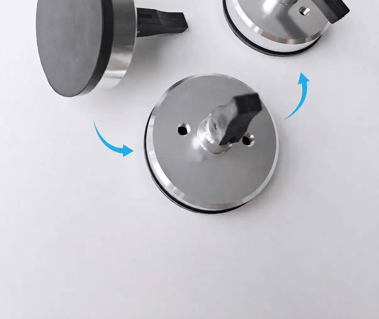 Rotary lever manual vacuum suction cup views