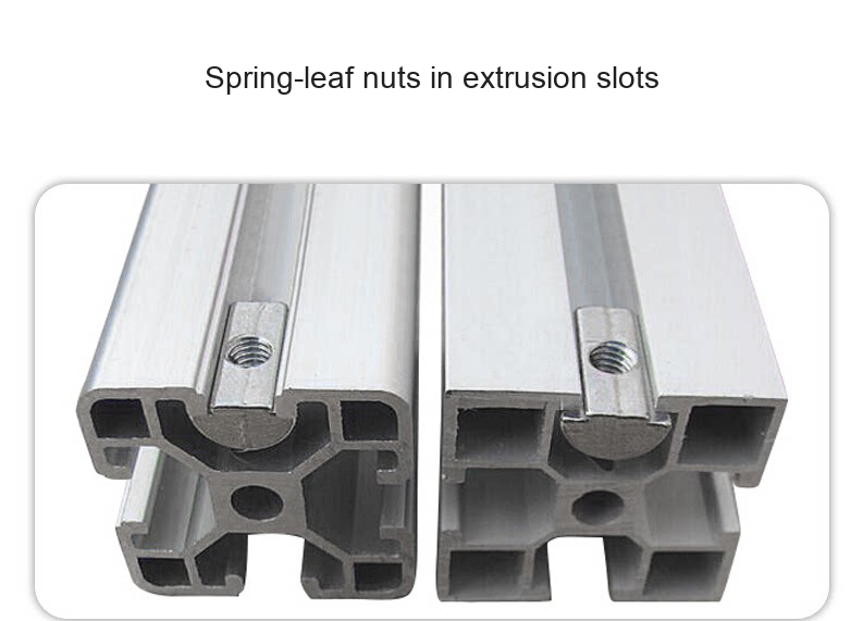 Original extrusion-slot installation example; extrusions and bolts not supplied