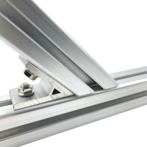 Original angled extrusion-frame installation close-up; extrusions and fasteners not included