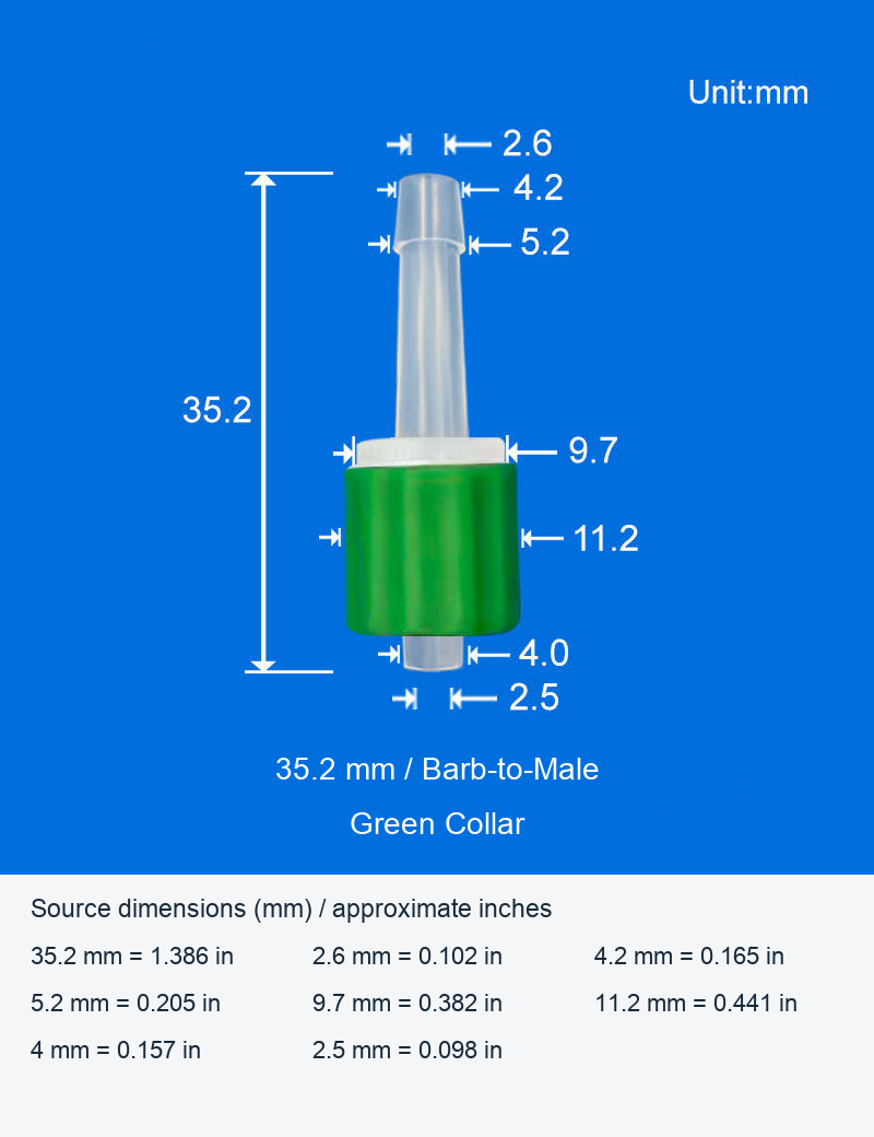 Plastic Luer-Style Straight and Elbow Connectors, With or Without Collars original product view 8