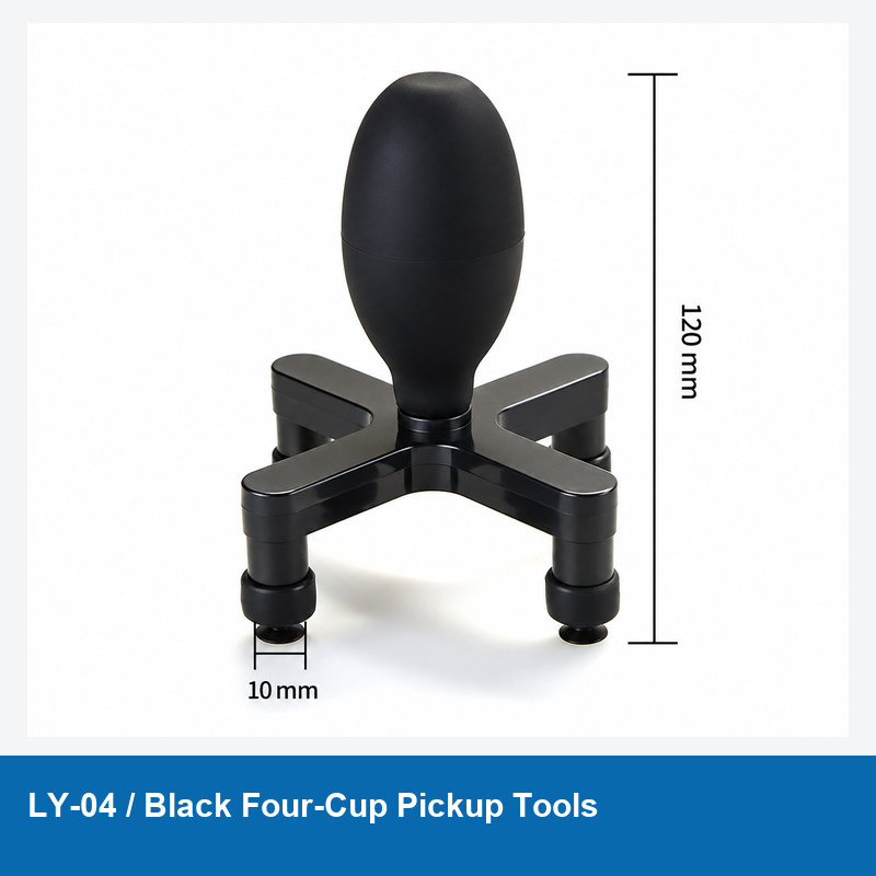 LY-04 Black Antistatic Four-Cup Vacuum Pickup Tools, 10-50 mm