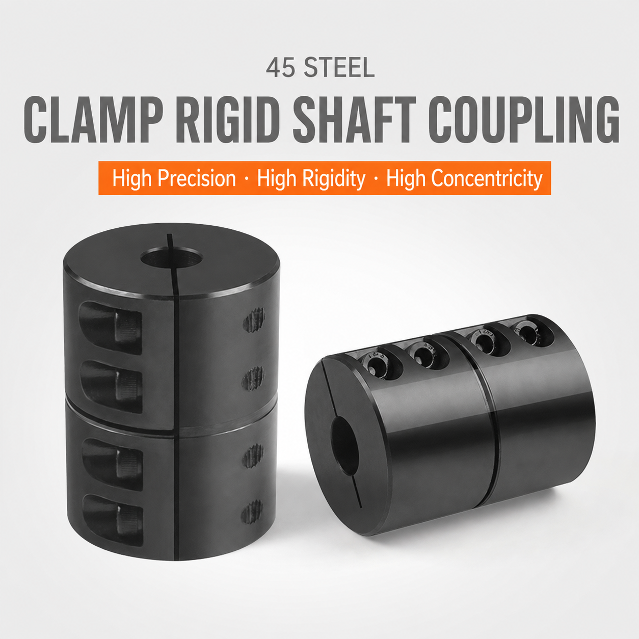 BOLTTE black oxide 45 steel clamp rigid shaft coupling