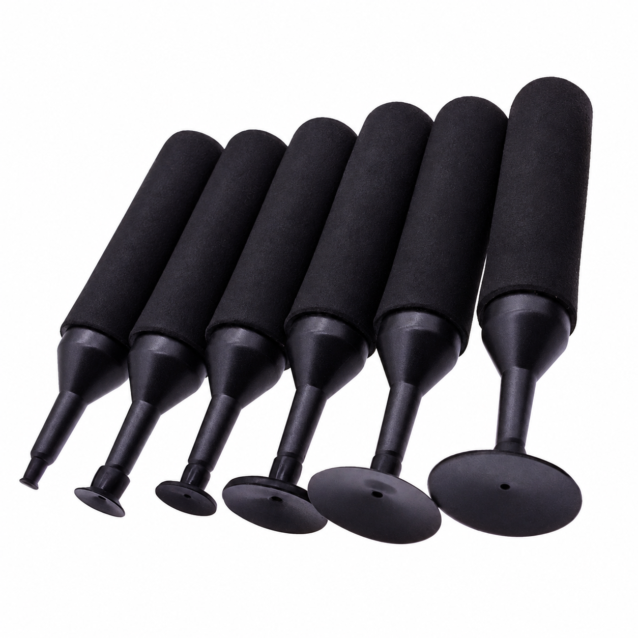 Manual vacuum pickup pen family overview - black cup examples on white background