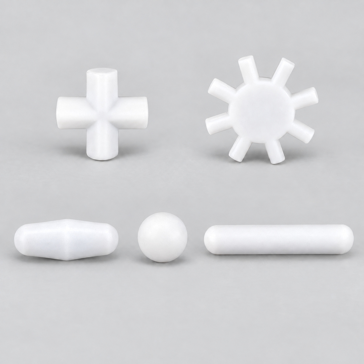 PTFE Magnetic Stir Bars - Cross, Cylindrical, H-Series, Eight-Tooth and Spherical, 2 Pieces