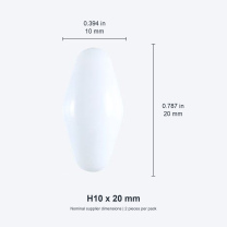 H-series H10 x 20 mm / approx. 0.394 x 0.787 in (2 pcs) original nominal mm/in photograph
