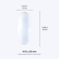 H-series H12 x 25 mm / approx. 0.472 x 0.984 in (2 pcs) original nominal mm/in photograph