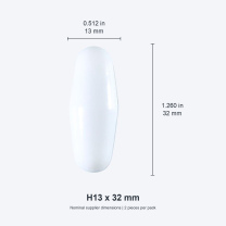 H-series H13 x 32 mm / approx. 0.512 x 1.260 in (2 pcs) original nominal mm/in photograph