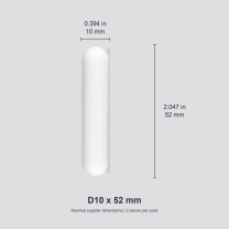 Cylindrical D10 x 52 mm / approx. 0.394 x 2.047 in (2 pcs) original nominal mm/in photograph