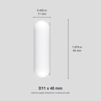 Cylindrical D11 x 40 mm / approx. 0.433 x 1.575 in (2 pcs) original nominal mm/in photograph