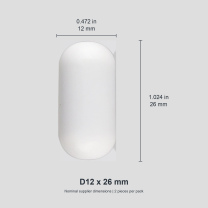Cylindrical D12 x 26 mm / approx. 0.472 x 1.024 in (2 pcs) original nominal mm/in photograph