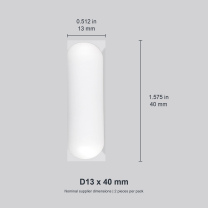 Cylindrical D13 x 40 mm / approx. 0.512 x 1.575 in (2 pcs) original nominal mm/in photograph