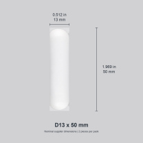 Cylindrical D13 x 50 mm / approx. 0.512 x 1.969 in (2 pcs) original nominal mm/in photograph