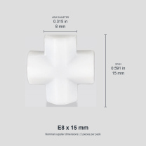 Cross E8 x 15 mm / approx. 0.315 x 0.591 in (2 pcs) original nominal mm/in photograph