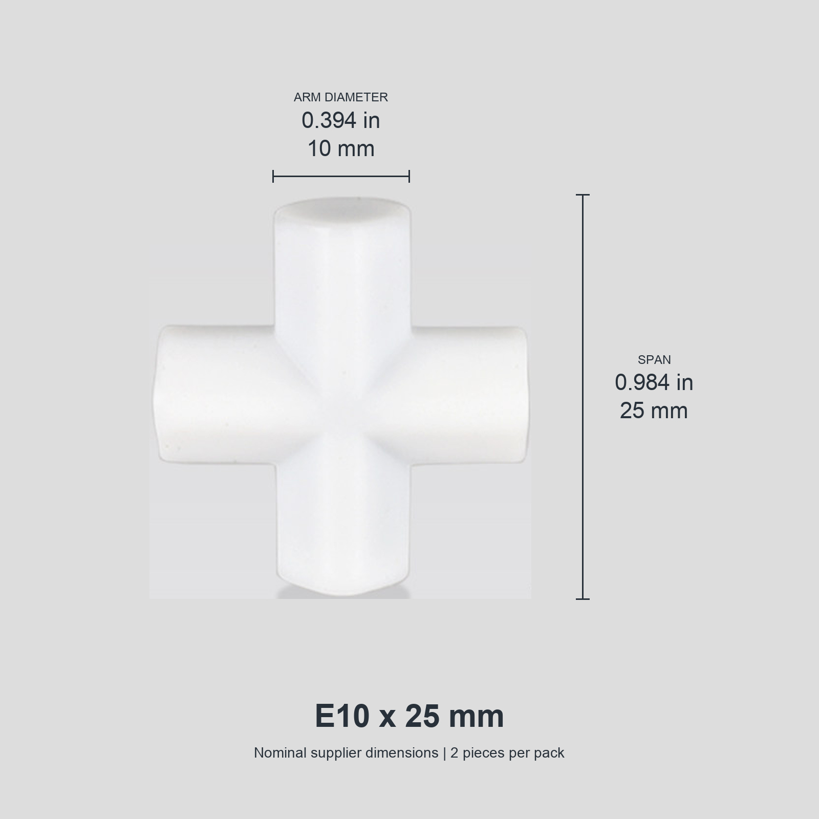 Cross E10 x 25 mm / approx. 0.394 x 0.984 in (2 pcs) original nominal mm/in photograph