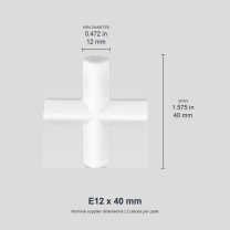 Cross E12 x 40 mm / approx. 0.472 x 1.575 in (2 pcs) original nominal mm/in photograph
