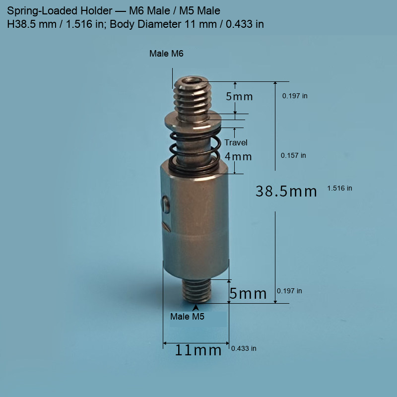 M5 spring-loaded vacuum nozzle 6: original product photograph in English