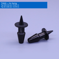 TN040 No Spring — Tip OD 0.8 mm / 0.031 in, ID 0.38 mm / 0.015 in