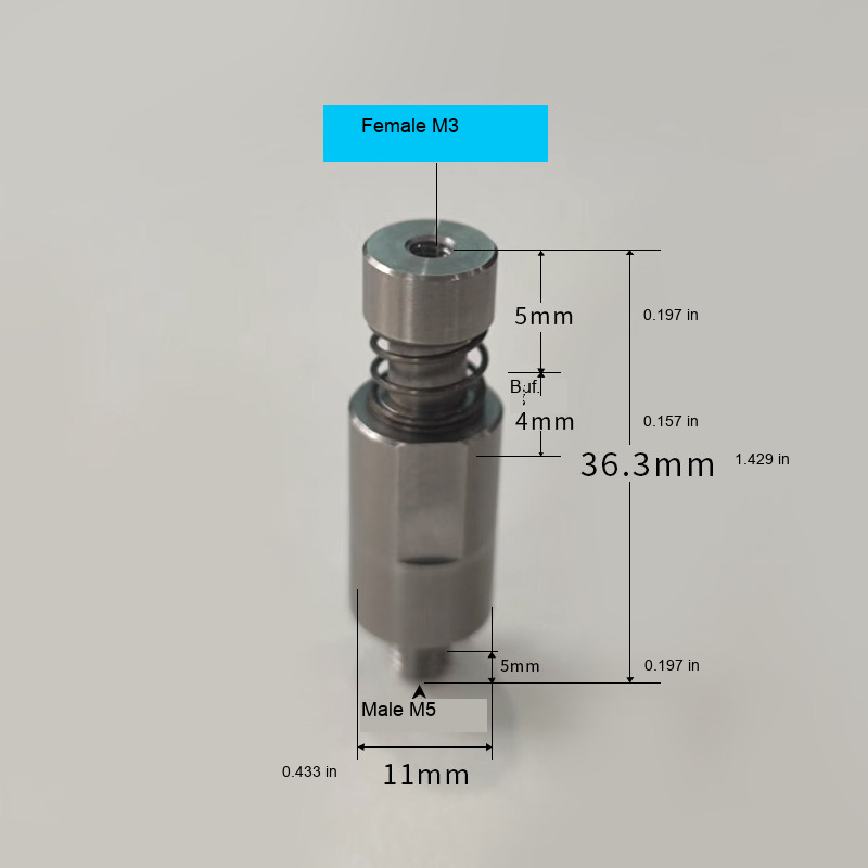 Holder — M3 Female / M5 Male, H36.3 mm / 1.429 in