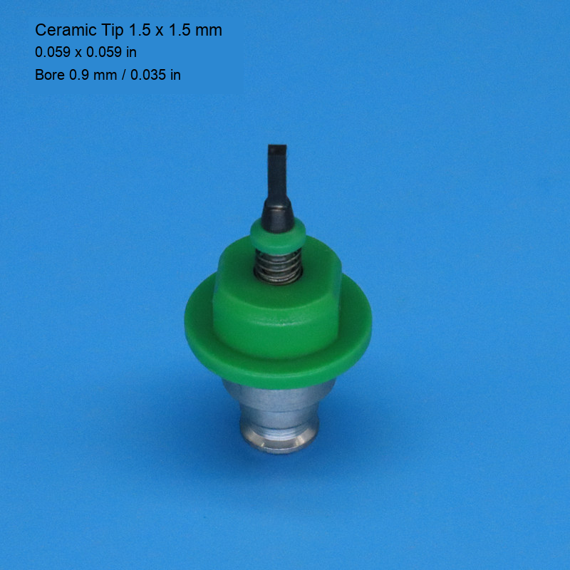 Ceramic and steel-tip SMT nozzle original dimensions 1: original product photograph in English