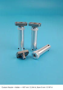 Custom Nozzle + Holder — H57 mm / 2.244 in, Bore 5 mm / 0.197 in