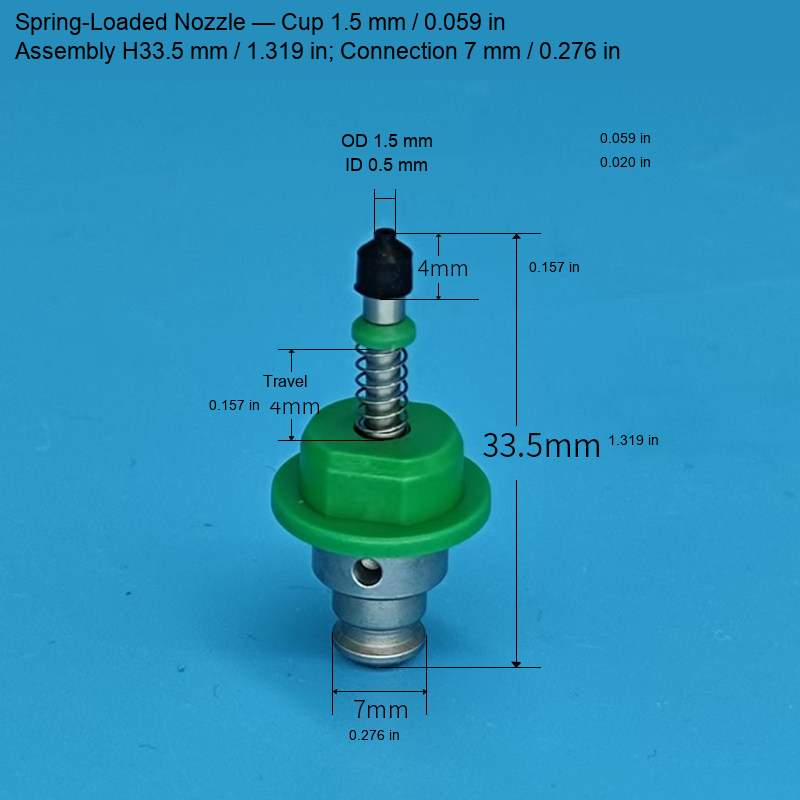 Assembly — Cup 1.5 mm / 0.059 in, H33.5 mm / 1.319 in