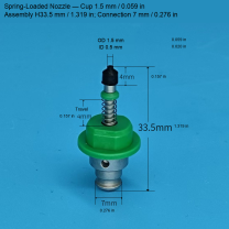 Assembly — Cup 1.5 mm / 0.059 in, H33.5 mm / 1.319 in