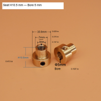 Connector Seat — H10.5 mm / 0.413 in, Bore 5 mm / 0.197 in