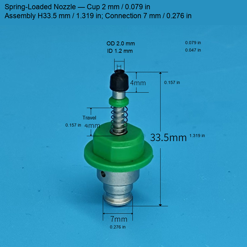 Green-collar vacuum nozzle 7: original product photograph in English