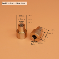 Connector Seat — H14.5 mm / 0.571 in, Bore 5 mm / 0.197 in
