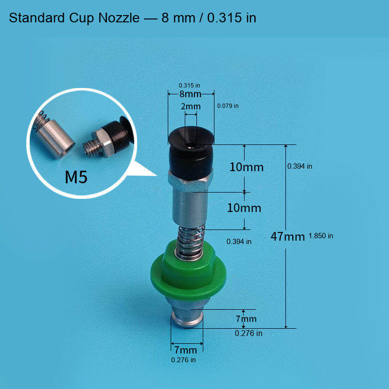 Standard Cup Nozzle — 8 mm / 0.315 in