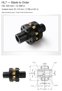 HL7 / OD 320 mm (12.598 in) / Custom Bore 70–110 mm (2.756–4.331 in)