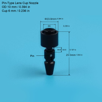 Pin Lens — OD 10 / Cup 6 mm (0.394 / 0.236 in)