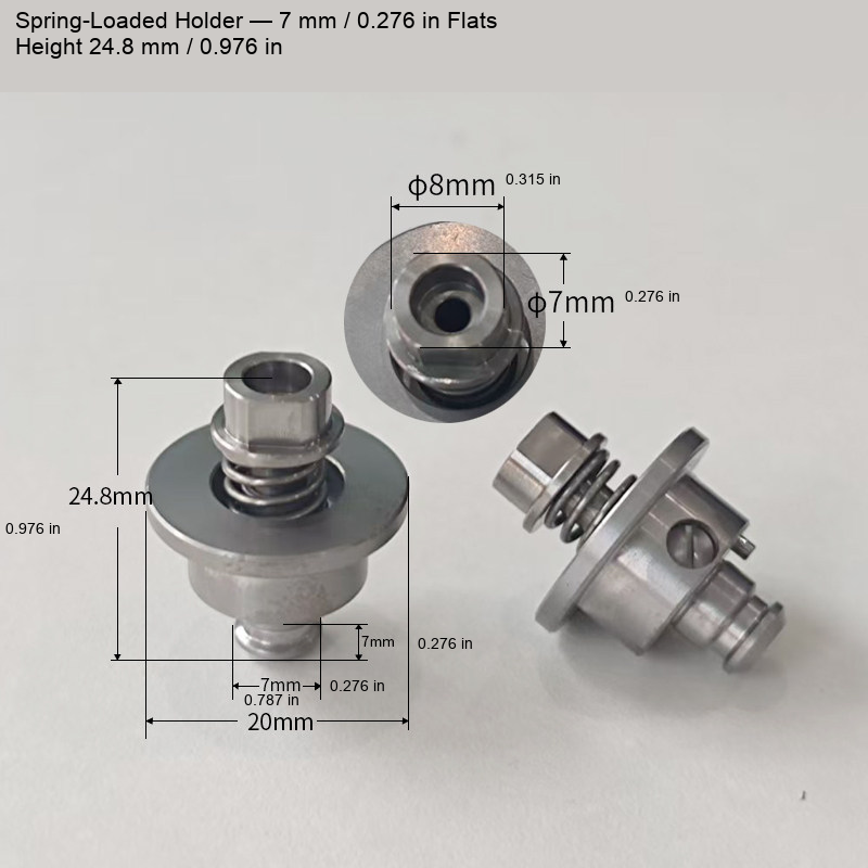 Holder — 7 mm / 0.276 in Flats, H24.8 mm / 0.976 in
