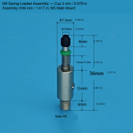 M5 Spring-Loaded Vacuum Nozzle Assemblies, M6/M5 Holder and 5.4 mm Stem Cores