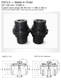 GIICL4 / OD 149 mm (5.866 in) / Custom Bore 38–60 mm (1.496–2.362 in)