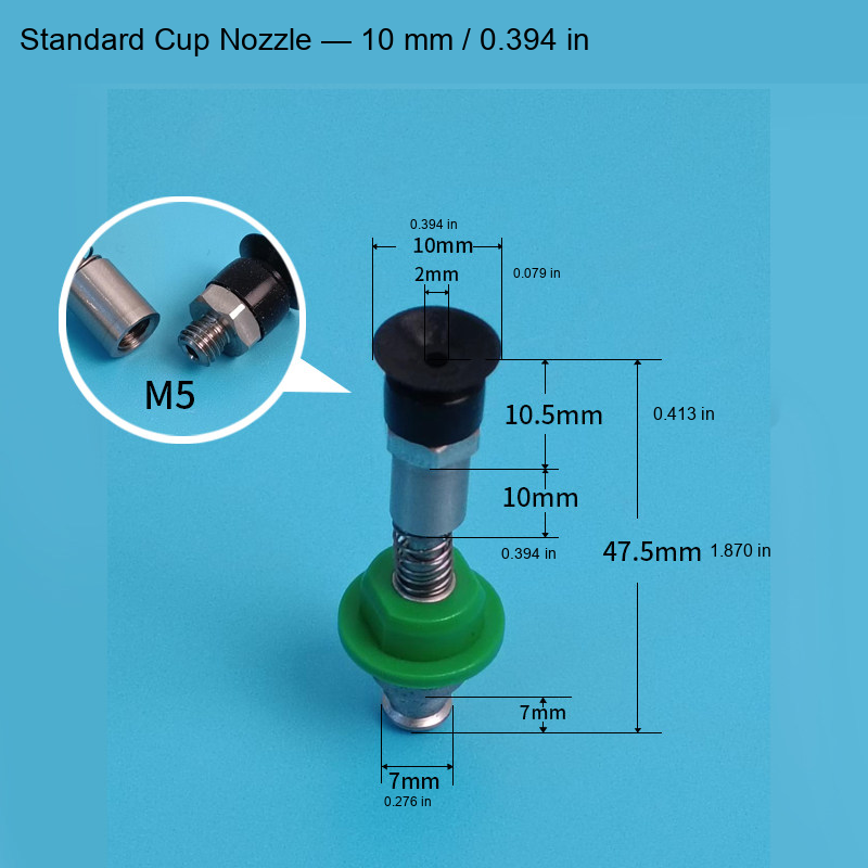 Standard Cup Nozzle — 10 mm / 0.394 in