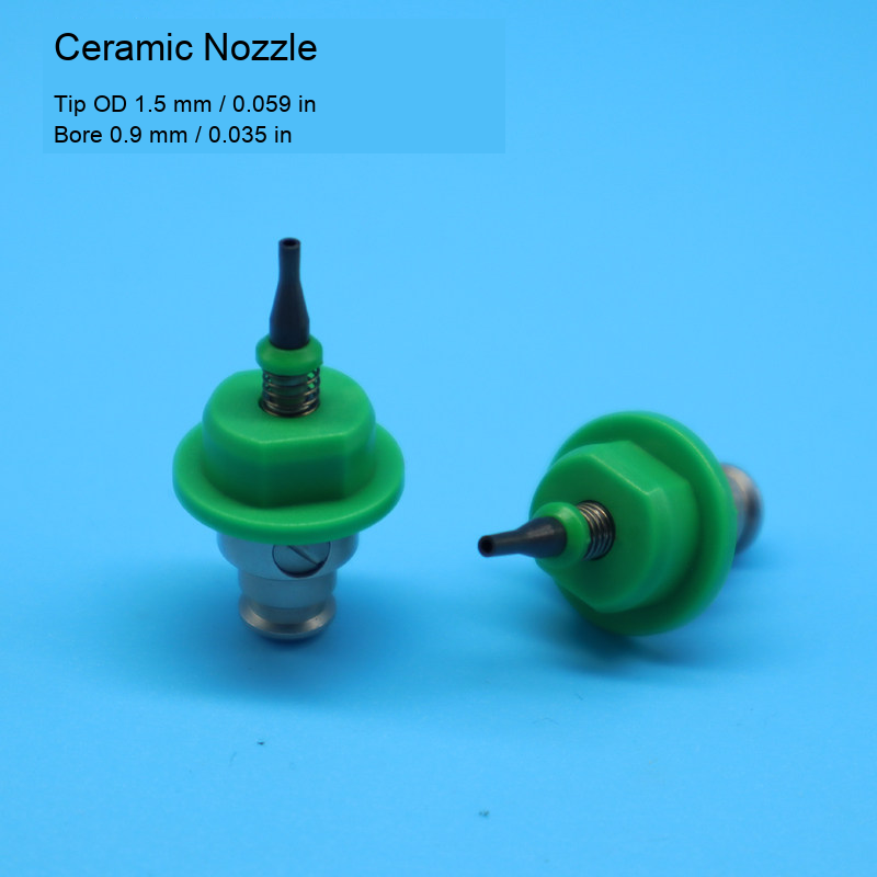 Ceramic and steel-tip SMT nozzle original dimensions 5: original product photograph in English