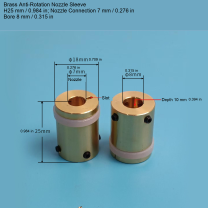 Brass Sleeve — H25 mm / 0.984 in, Bore 8 mm / 0.315 in