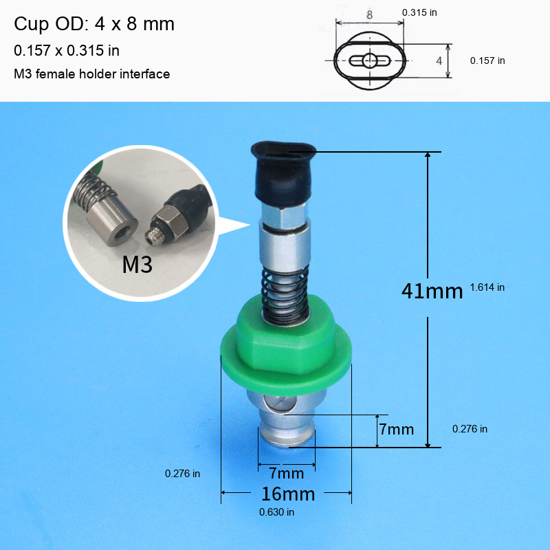 Threaded spring holder small oval assembly 6: original product photograph in English