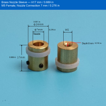 Brass Sleeve — H17 mm / 0.669 in, M5 Female