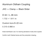 JHC D44L46 Black / 44 × 46 mm (1.732 × 1.811 in) / Bore 8–22 mm (0.315–0.866 in)